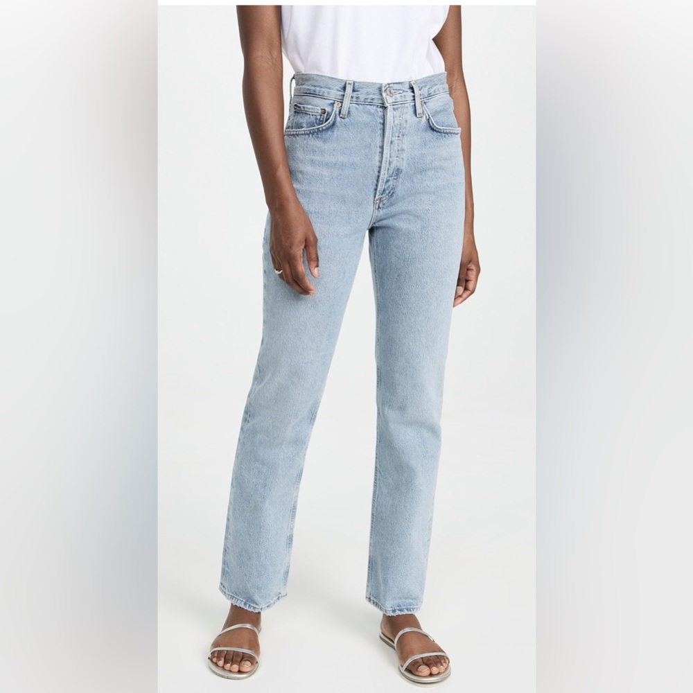 Lana Agolde Women's Straight Jeans - Light Blue